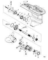 Корпус шестерни, Prop 2.31:1 USA 0T627235/BEL 0P215669 и выше 2-Х ТАКТНОГО ПЛМ MERCURY 75 Серийный номер от 0G760300 до 0T979999